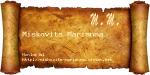 Miskovits Marianna névjegykártya